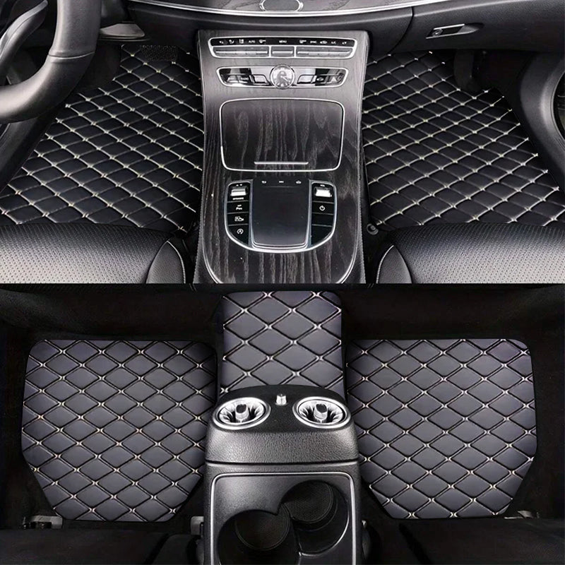 5-Piece Universal Automotive Floor Mats in PU Leather – Waterproof and Complete Protection for Any Vehicle