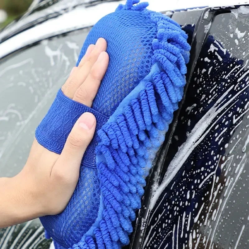 Chenille Microfiber Car Wash Mitt 2-Piece Kit