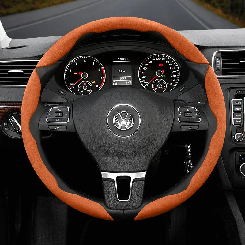 Capa de Volante Antiderrapante em Camurça para Volkswagen