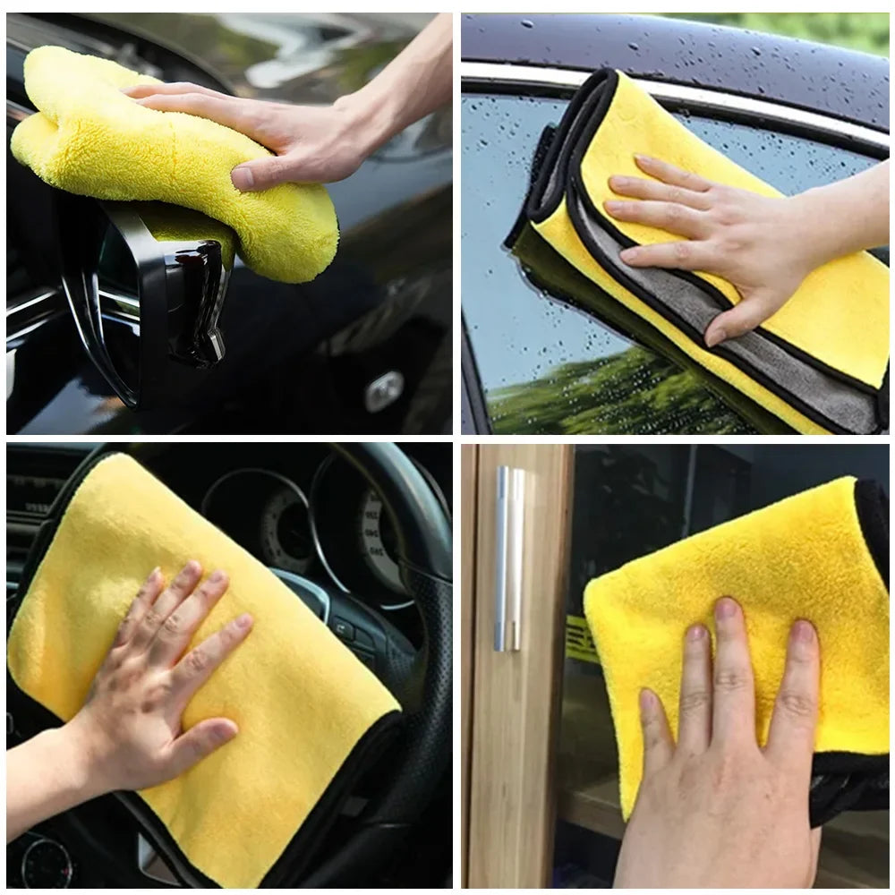 5-Piece Automotive Microfiber Cloth Kit High Absorption for Cleaning