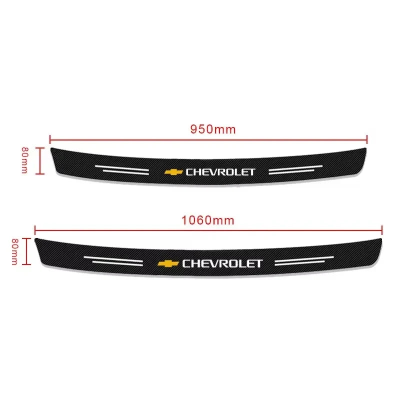 Protetor de Para-Choque Traseiro Fibra de Carbono para Chevrolet – Adesivo Anti Risco Porta-Malas