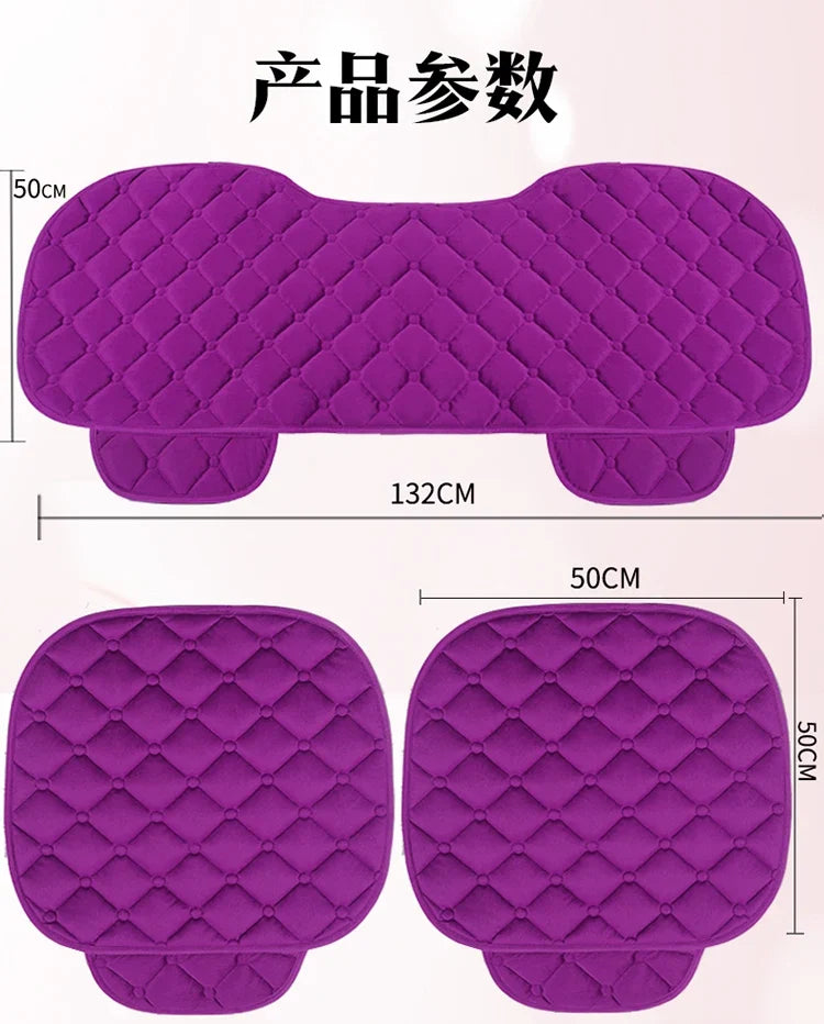 Plush Automotive Seat Cushion Winter – Universal Warm Non-Slip Cover (3-Piece Kit)