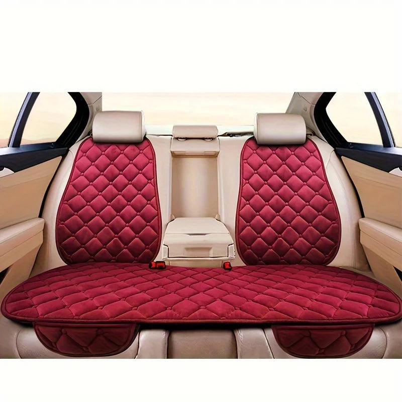 Plush Automotive Seat Cushion Winter – Universal Warm Non-Slip Cover (3-Piece Kit)