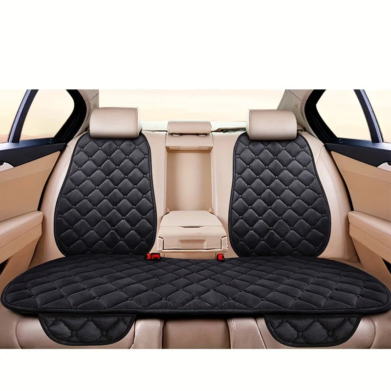 Plush Automotive Seat Cushion Winter – Universal Warm Non-Slip Cover (3-Piece Kit)