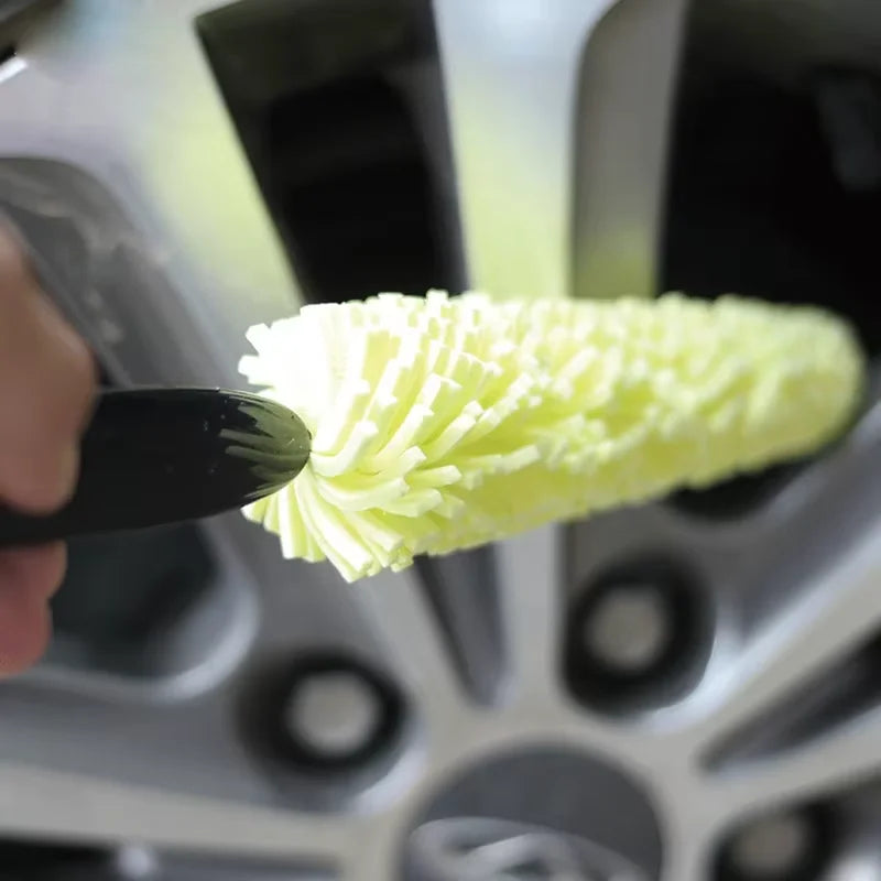 Automotive Wheel Cleaning Brush with Non-Slip Handle