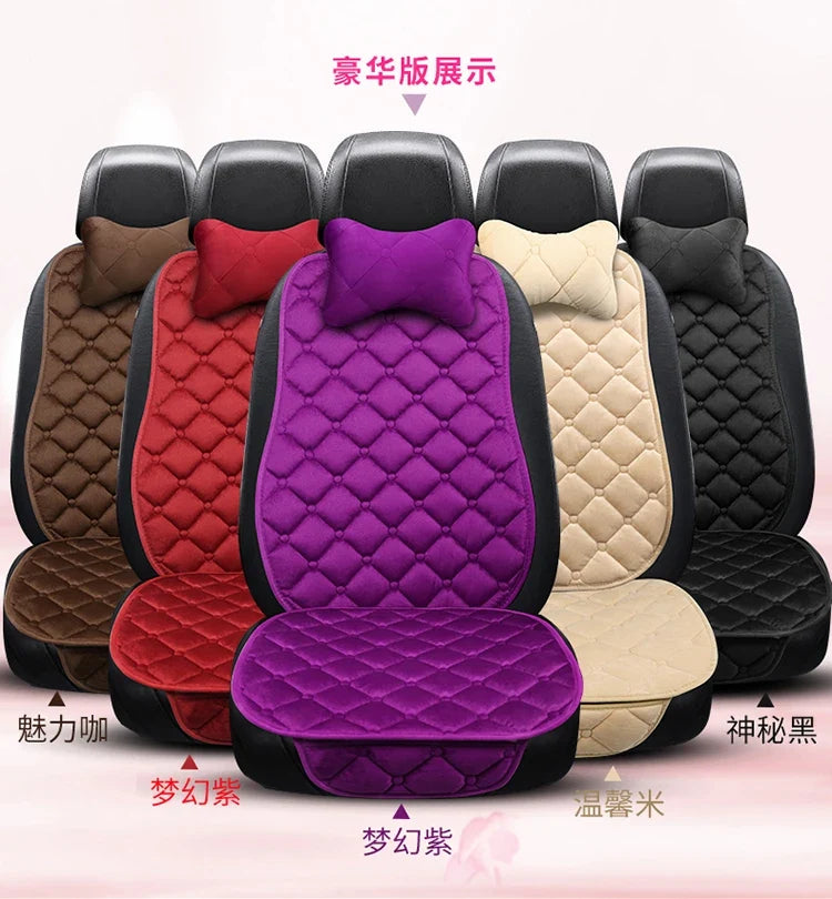 Plush Automotive Seat Cushion Winter – Universal Warm Non-Slip Cover (3-Piece Kit)