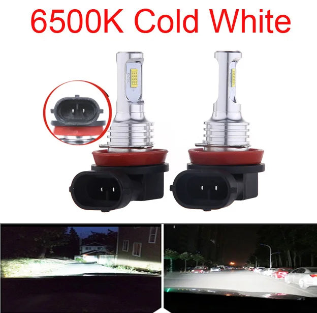 H11/H8/H9 Automotive LED Bulb 80W 30000LM – Super Bright Headlight and Fog Light 3000K/6000K (2-Piece Kit)