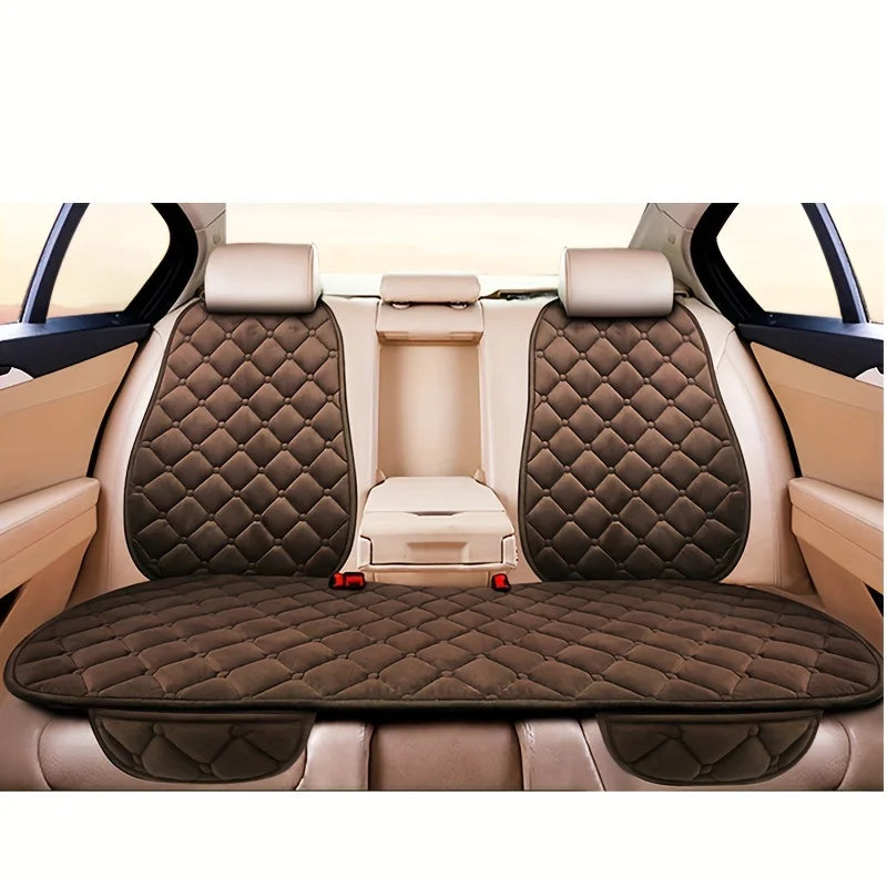 Plush Automotive Seat Cushion Winter – Universal Warm Non-Slip Cover (3-Piece Kit)