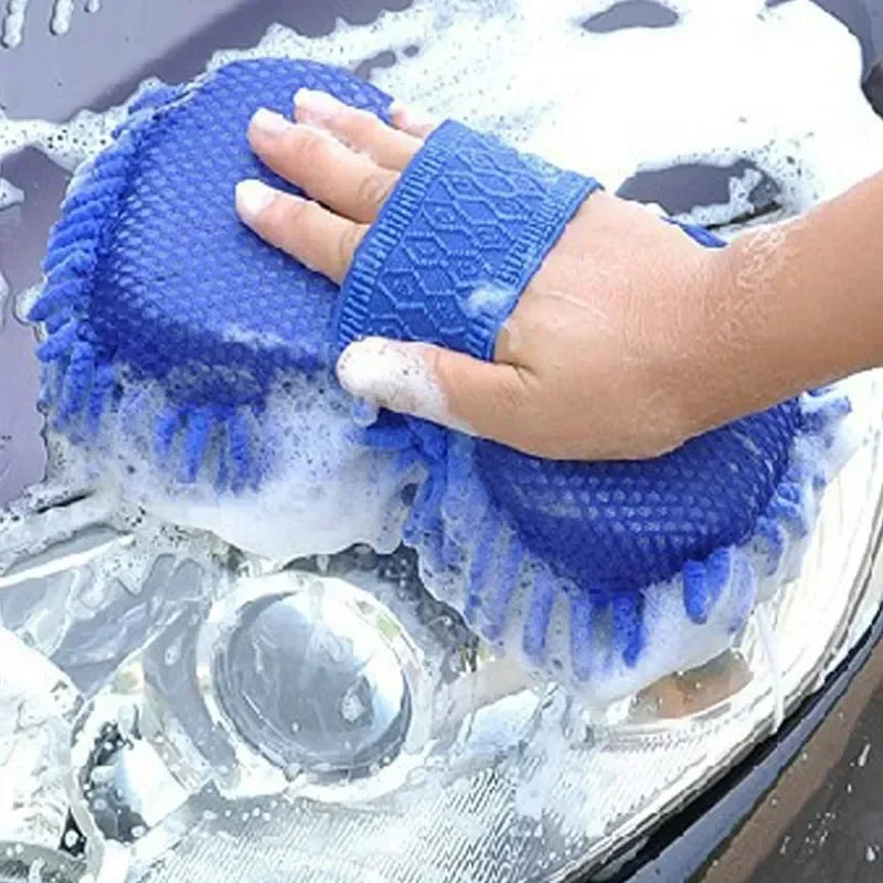 Chenille Microfiber Car Wash Mitt 2-Piece Kit