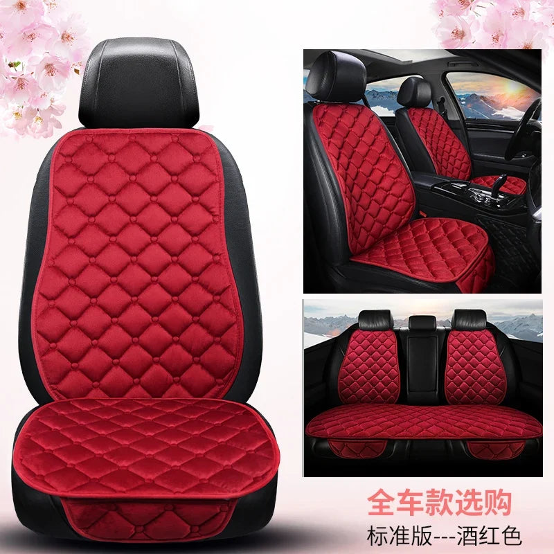 Plush Automotive Seat Cushion Winter – Universal Warm Non-Slip Cover (3-Piece Kit)