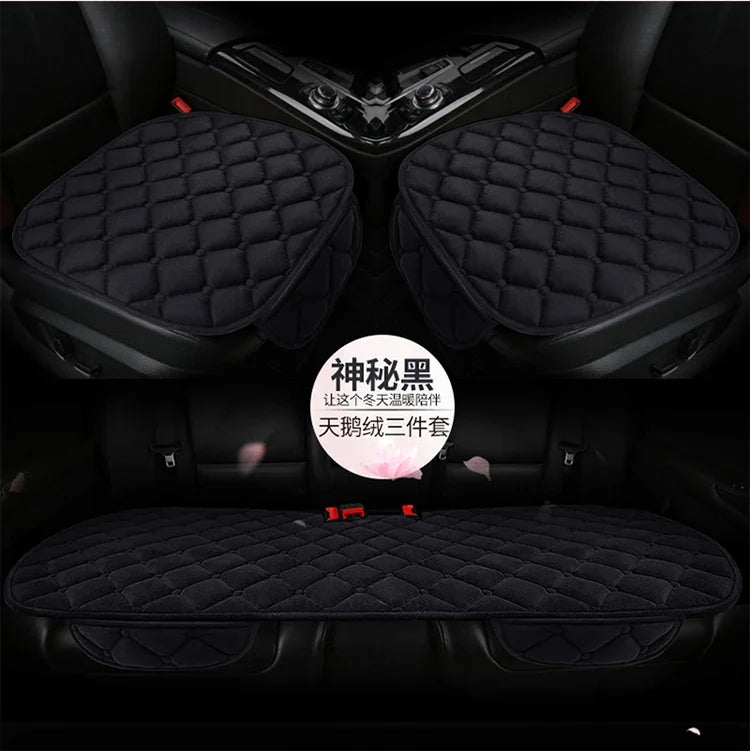 Plush Automotive Seat Cushion Winter – Universal Warm Non-Slip Cover (3-Piece Kit)