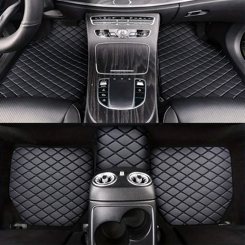 5-Piece Universal Automotive Floor Mats in PU Leather – Waterproof and Complete Protection for Any Vehicle