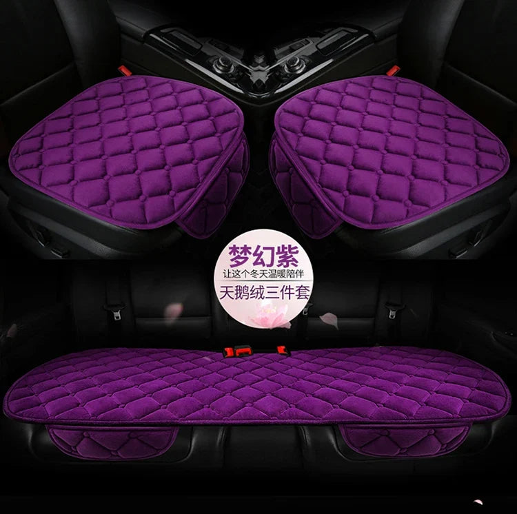 Plush Automotive Seat Cushion Winter – Universal Warm Non-Slip Cover (3-Piece Kit)
