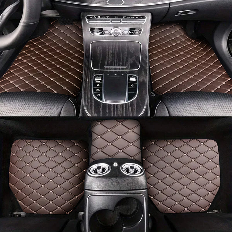 5-Piece Universal Automotive Floor Mats in PU Leather – Waterproof and Complete Protection for Any Vehicle