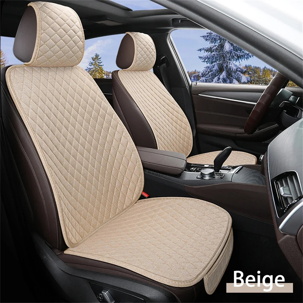 Breathable Universal Linen Car Seat Cover 4-Season Comfort
