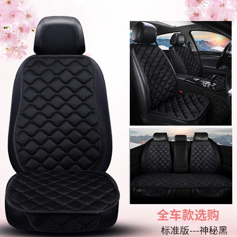 Plush Automotive Seat Cushion Winter – Universal Warm Non-Slip Cover (3-Piece Kit)