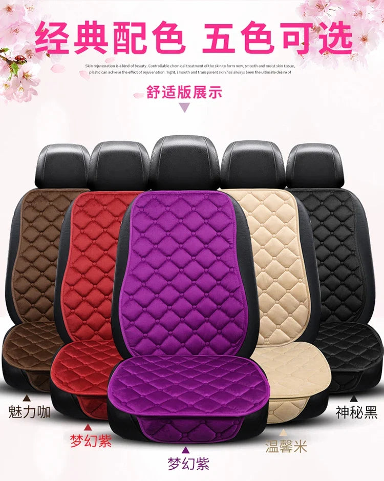 Plush Automotive Seat Cushion Winter – Universal Warm Non-Slip Cover (3-Piece Kit)