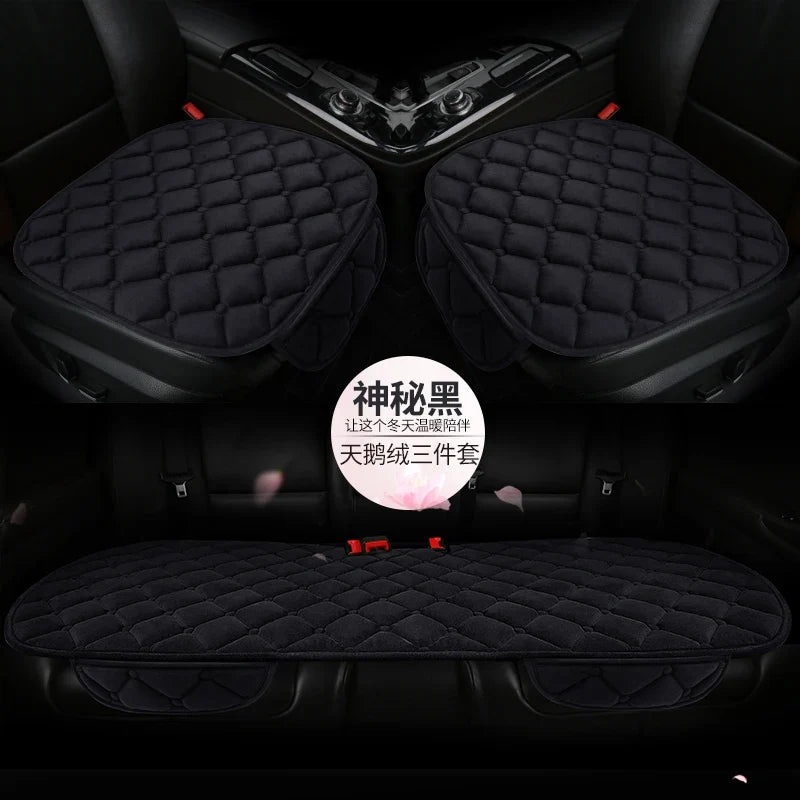 Plush Automotive Seat Cushion Winter – Universal Warm Non-Slip Cover (3-Piece Kit)