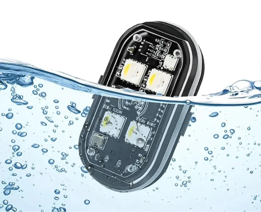 Luz LED Strobo Sem Fio RGB para Carro e Moto com USB