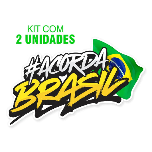 2 Adesivos Acorda Brasil